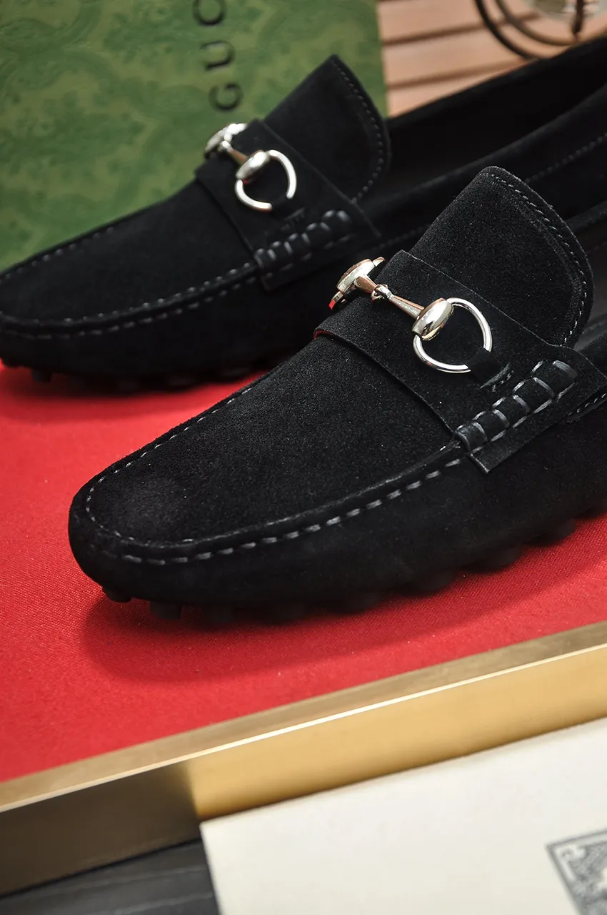 Men's Men's Shoes💰420💶【GUCCI】 (High-end Niuli) New 🍀Gucci*——Gucci Doudou Shoes! Made of imported original cowhide, the inner top layer is comfortable cowhide lining! Original wear-resistant rubber outsole! High quality products! Code number 38-44!
